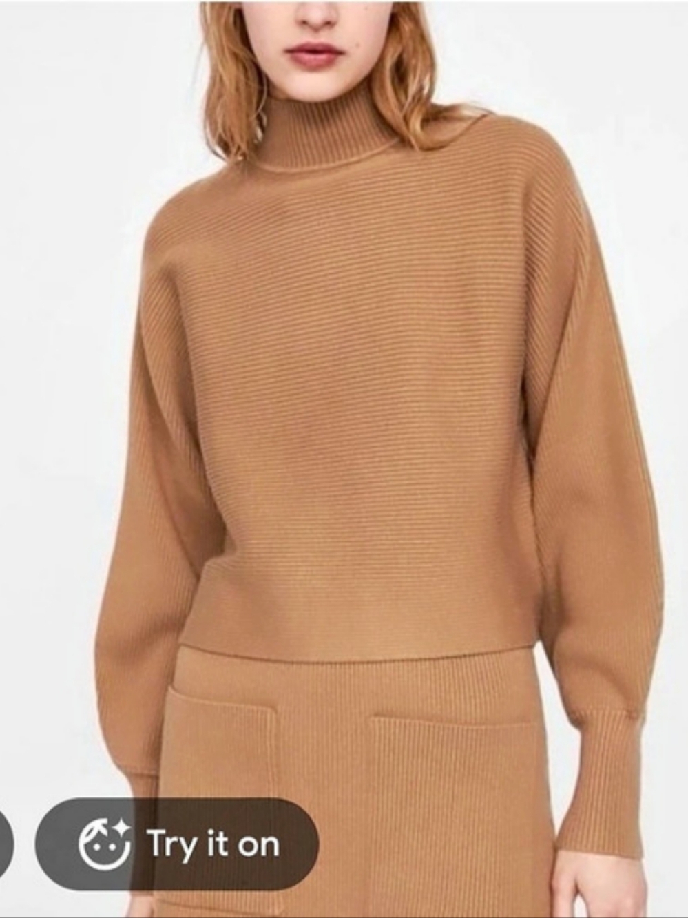 Zara Dark Taupe Rubbed Sweater Size M